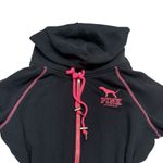 PINK - Victoria's Secret PINK Y2K Pink & Black Contrast Color Block Zip Up Hoodie Limited Edition Photo 1