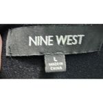 Nine West  Black Beige Damask Knit Sweater Dress Size L Long Sleeve Boat Neck Photo 3