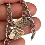 Sterling Silver Siam  MCM Tribal Ethnic Charm Link Chain Bracelet Photo 1