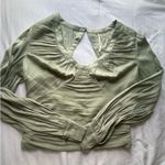 Anthropologie Sage green  long sleeve silk shirt  Photo 0