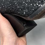 Jimmy Choo Mele Glitter 85 Chelsea Stretch Knit Block Heel Ankle Boots Black 36 Photo 9