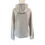prAna Wool Blend Quarter Zip Hoodie Pullover Gray Rib Knit Women’s Small Photo 2