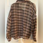 ASOS Sheer Houndstooth Pink and Black Plaid  Blouse, Women’s Size 12 Photo 2