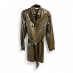 ZARA  Olive Faux Leather Belted Mini Dress- Size Small Photo 1