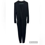 Beyond Yoga Black Overlapping Long Sleeve Fleece Jumpsuit Large Photo 6