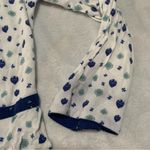 Free People size small long sleeve top mixed media g Navy White Patterned Blouse Photo 5