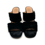 Halston Heritage  Kiera Black Suede Block Heel Sandals 8 US Photo 4