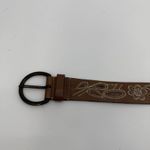 Fossil  Brown Faux Leather Embroidered Geometric Pattern Belt Womens Size Small Photo 1