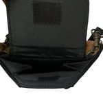 Black and camel folded crossbody bag wallet pouch card holder velcro closure Photo 4