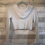 Brandy Melville  grey ribbed cropped hoodie Photo 6