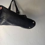 B Makowsky  Y2k Grunge Black Leather Tote Shoulder Bag Silver Hardware Photo 2