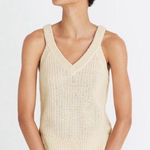 Madewell  Stockton Women's V-Neck‎ Knit Tank Top Cream Color Size Medium Classic Photo 0