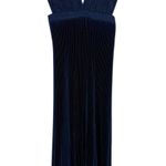 L'IDEE Womens Gala Gown Pleated Maxi Dress Size 8/S Midnight Navy Blue Satin Photo 1