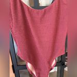 J.Crew  scrunchie textured one piece swimsuit rust brick scoop hunzag Photo 2