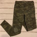 American Eagle Outfitters Camo Ripped Jeggings Green Size 4 Photo 0