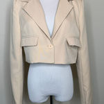 Pretty Little Things Beige Cropped Blazer Sz 8 Photo 0