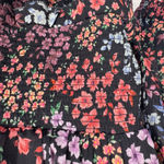 American Eagle AE Studio Floral Print Mini Dress Long‎ Sleeve Tie Neck Smocked Waist M Photo 10