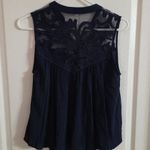 Free People Navy Sheet Floral Tie Front Top XS. 4066 Photo 2