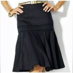 Ralph Lauren Lauren  Black 100% Linen Fit & Flare Skirt Photo 1