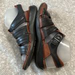 Ariat  Black Brown‎ Woven Leather Small Wedge Buckle Strap Sandal Size 8 Photo 5