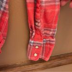 Aerie Plaid Button Up Flannel Shirt Red Blue XS Photo 3