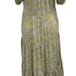 J.Crew  Factory Yellow Floral Puff Sleeve Tiered Midi Dress Preppy French Country Photo 0