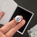 Free People Gold Ring with White and Blue Enamel Photo 4