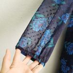 Draper James  X Eloquii Blue Floral Ruffle Tiered Long Sleeve Dress Photo 3