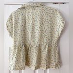 Cynthia Rowley  Lemon Patterned 100 Percent Linen Blouse Size Medium EUC‎ Photo 1
