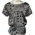 Rampage  black & white fitted shirt sleeve‎ blouse medium Photo 2