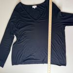 Universal Standard  for J Crew V-Neck T-Shirt Sz XL Black‎ Long Sleeve Minimalist Photo 8