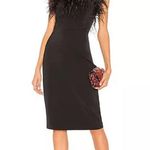LPA Black Aurora Feather Dress Size: XL Strapless Photo 0