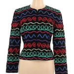 Maggy London Vintage Embroidered Ribbon Art To Wear Blazer Jacket Size 10 Med M Photo 0