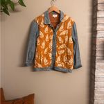 Bohme  Leaf Patterned Jacket with Denim Sleeves Photo 6
