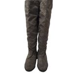 Lime Light Joaquin Faux Suede Studded Knee High Tall Gray Riding Boots Size 9 Brown Photo 6