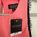 Topshop Pink Sleeveless Romper Keyhole Back Black Lace Trim Sz 6 NWT Boho Chic Photo 12