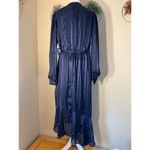 NWT! Adyson Parker Black Iris Indigo Stripe Long Sleeve Asymmetrical Hem Large Blue Photo 1