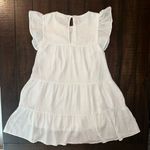 Altar'd State Alter’d State White Ruffle Sleeve tierd Mini Dress Photo 1