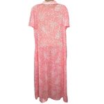 Vintage 70s JCPenney Short Sleeve Robe Pink Floral Size M Snap Button Cottage Size M Photo 1