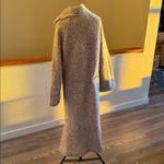 Handmade  one of a kind knit Long Gray Coat duster sweater Photo 2