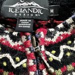 Icelandic Design Tribal Printed Full Zip Sweater Jacket Silk Multicolor Medium Photo 1