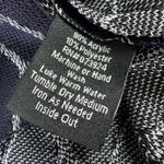 Misook  Heritage Knit Jacket Blazer Chevron Spiderweb Print Navy Sz L Photo 4