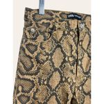 ZARA  Brown High Waist Snakeskin Print Skinny Jean Pants Size 4 Photo 3