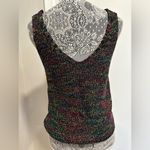 Jolie & Joy Twist Front Neon Speckle VNeck Sleeveless Knit Top Keyhole Black Size L Photo 1