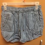 Blue Rain Flowy Blue Striped Shorts Photo 0