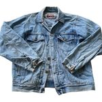 Vintage 80’s Britannia Oversized Denim Jean Jacket Size Large Blue Photo 0
