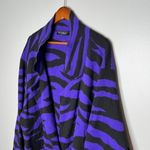 Eloquii purple & black open front thick one button cardigan thick sweater 3X Photo 1