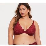 Torrid  XO Plunge Push-Up Bra Red Lace 44DD Photo 0