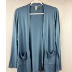 Hue Sleepwear Womens Blue Cardigan With Pockets Size XS Polyester Spandex Blend Photo 0
