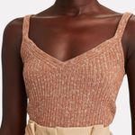 Intermix NWT  Zoey Metallic Rib Knit Tank Top in Beige Photo 0